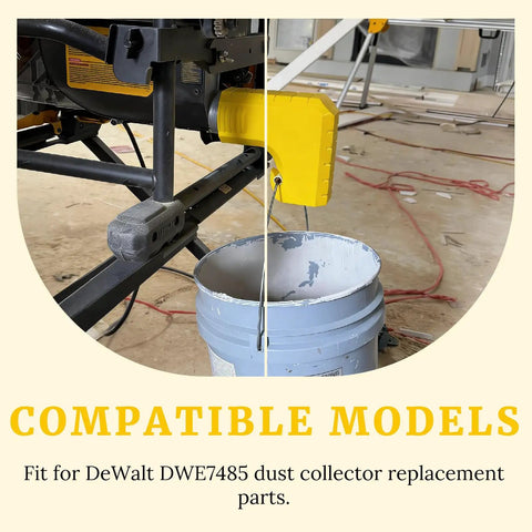 Table Saw Dust Collector Adapter Tool Free Install No Fuss Fits Most Saws With Durable Dust Port Yellow with dust bucket