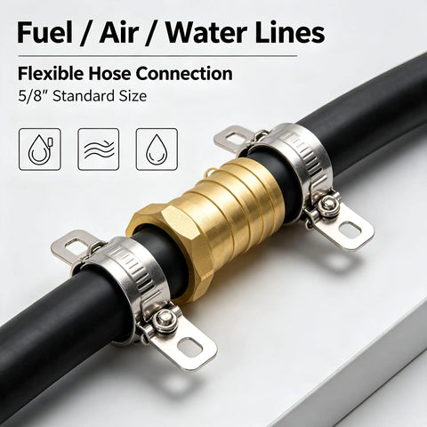 Top Tier 5/8 Hose Barb Fitting Kit With Solid Brass Splice Connectors Plus Stainless Clamps For Fixing Garden Fuel Cooler Or Drip Irrigation Lines Leak Proof And Rust Resistant Soaker Hose Repair Tool You Need, 5/8 hose connection