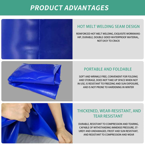 Heavy Duty 1000 Liter Foldable Water Storage Bladder Portable Tank showcasing hot melt welding seam design and foldable material