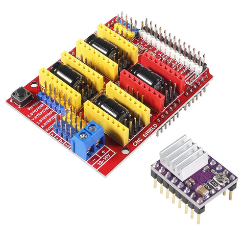 Hands On CNC Shield Expansion Board V3.0 with DRV8825 Stepper Driver and Heatsink for Engravers and 3D Printers