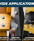 Wide applications of Six Piece Set 3/8-16 Stainless Steel Hex Head Screws Bolts With Nuts in wood, shelving, and machinery.
