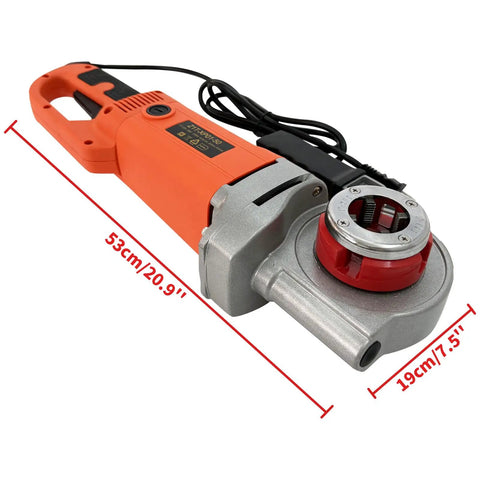 Heavy Duty Electric Pipe Threader Portable Pipe Threading Machine 2000W With Pure Copper Motor And Overload Protection For Long Life Rugged On The Go Threading Tool For Steel Iron And PVC Pipes, 53cm