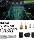 7 Piece Air Conditioning Valve Core Kit For Cars, Trucks, And SUVs Includes Low Pressure Port Cap And Valve Stem Cores shown