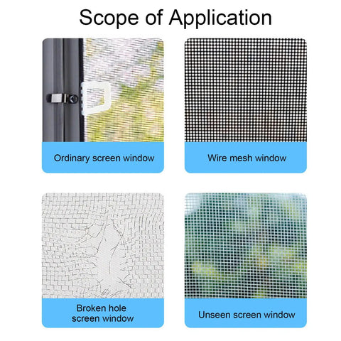 Window Screen Patch Kit With Self Adhesive Fiberglass Mesh For Tears And Holes In Screens Tents And Doors Breathable Quick Fix Easy To Apply Keeps Bugs Out While Maintaining Airflow application types