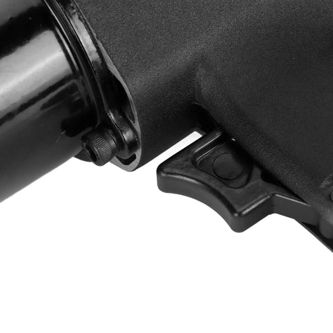 Close-up of the trigger mechanism on the 1/2 Inch Air Impact Wrench With Alloy Steel Body And Double Hammer Mechanism Cranking Out 880 Foot Pounds.