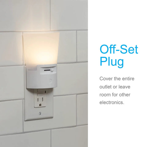Ultrabrite Dimmable Sconce LED Night Light Plug In With Dusk To Dawn Sensor, Adjustable Brightness 0 To 100 Lumens, No Bulb To Replace, Energy Efficient, White, Ideal For Bedroom Bathroom Hallway Nursery, 1 Pack