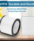 Premium Replacement Vacuum Filter For 5 Gallon Wet Dry Vacs Fits 90304 90350 90333 And Similar Models White 2 Pack High Efficiency Replacement Part Easy Install And Durable Filtration, showcasing aluminum mesh detail