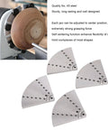 Heavy Duty Four Pack Eight Inch Flat Lathe Jaws Rock Solid Construction With Grade 45 Steel, showing self centering design and hex wrench.