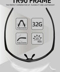 All Around Sport Sunglasses With UV400 Protection And Mirror Lens featuring TR90 frame and adjustable features