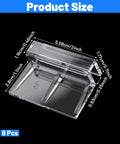 Lock Down 8 Pack Clear Acrylic Aquarium Lid Clips showing dimensions and design for rimless tanks.