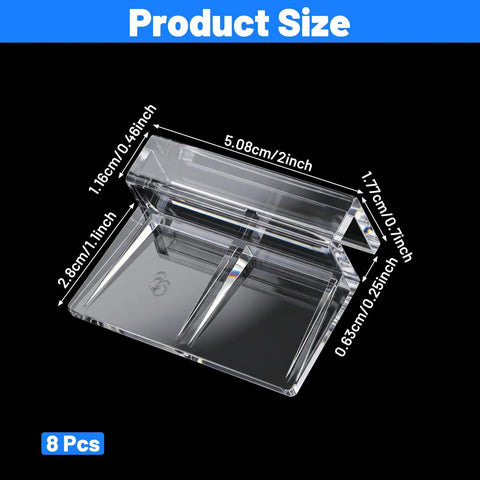 Lock Down 8 Pack Clear Acrylic Aquarium Lid Clips showing dimensions and design for rimless tanks.