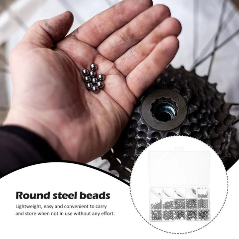 High Precision Stainless Steel Bearing Balls Kit With 1.0mm To 10.0mm Sizes 580 Pcs Portable Ball Bearings Set For Skateboard Repair And Mechanical Or Industrial Maintenance Multi Size Assortment For DIY Projects, hand holding steel balls