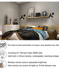 Modern bedroom with Two Pack Black Swing Arm Wall Sconces With Remote Control Cordless Battery Powered LED Wall Lamps