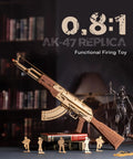 Wooden 3D AK47 Puzzle Model With Rubber Band Shooter Detachable Magazine And Two Fire Modes on books