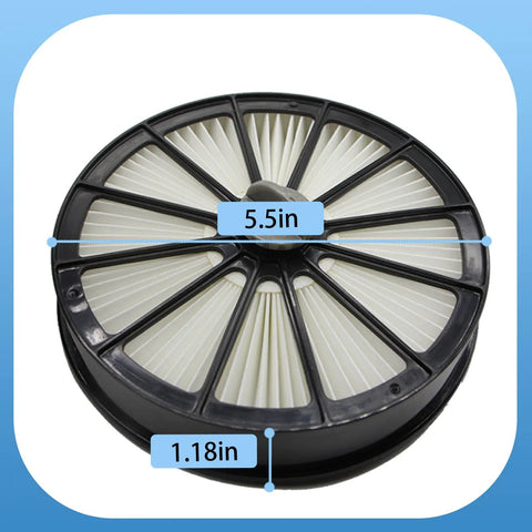 Round filter with dimensions 5.5in by 1.18in for Beast Replacement Filter Set For Bissell Pet Hair Eraser Lift Off Upright Vacuum 2087 Series