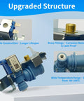 Direct Replacement Refrigerator Water Inlet Valve For GE Refrigerators Ends Ice Maker Headaches And Water Dispenser Issues With Easy Install OEM Equivalent Part shown with upgraded structure, brass fittings, and durable construction.