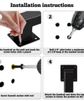 Installation instructions for Heavy Duty Wall Mounted Handrail For Indoor Stairs Featuring An Extra Long Eleven Foot Black Steel Rail.