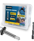 300 Heavy Duty Roofing Screws One Inch Galvanized Hex Head Drill Point Sheet Metal Fasteners With Epdm Rubber Washers Built Straight Tough For Zero Rust Fuss And Weather Tight Performance Daily in clear packaging.