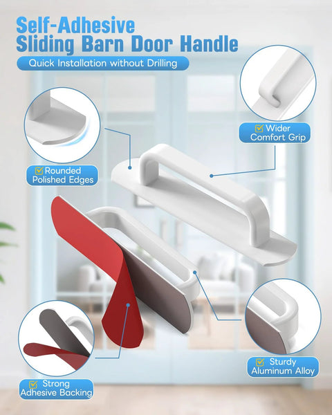 5.7 Inch Self Adhesive Aluminum Cabinet Handle Set Of 2 showing adhesive backing and polished edges
