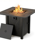 30 Inch Propane Fire Pit Table With Premium Ceramic Top, 50000 BTU Gas Firepit, Includes Lid And Lava Rocks