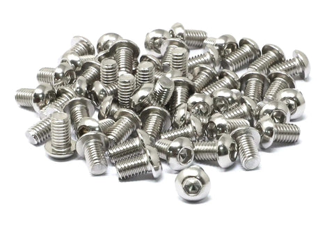 50 Pack M6 X 10mm Hex Socket Button Head Cap Screws Stainless Steel 304 Machine Screws 1mm Thread Pitch 13.15mm Total Length
