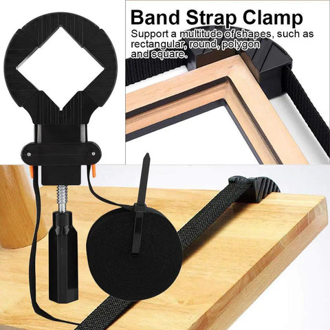 Professional Adjustable Strap Clamps For Woodworking And Picture Framing, Dead Simple Corner Band Setup With No Sweat Screw Adjustment, Heavy Duty Frame That Snaps Lock Fast, Killer Grip Every Single Time