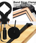Killer Heavy Duty Strap Clamps For Woodworking Projects Badass Corner Bands With Four Locking Jaws, showing strap clamp and adjustable strap.