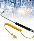 Type K Thermocouple Temperature Probe With Insulated Handle Curved Shank Sensor For Gas And Liquid Temperature Detection Heavy Duty Industrial Grade Heat Resistant Steel Probe With Quick Reliable Readings