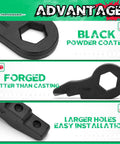 1-3 Inch Adjustable Torsion Lift Kit with forged black powder-coated front torsion bars, advantages in design details.
