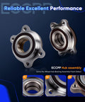 Front Wheel Bearing And Hub Assembly For Audi A6 Quattro 2005 2011 And A6 2005 2011 S6 2007 2011 A8 Quattro 2004 2010 R8 2008 2015 And Volkswagen Phaeton 2004 2006 Heavy Duty OEM Grade Hub Bearings displayed with close-up views