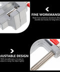 Side view of Dope Mini Aluminum Bench Vise Clamp For Jewelry Crafting, showing fine workmanship and adjustable aluminum design.