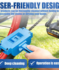 5 In 1 Do It All Bike Chain Cleaner And Emergency Repair Tool Kit with scrubber on bike chain showing user-friendly design