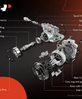 Exploded view of Brand New Power Steering Pump For Toyota Rav4 1997 To 2000 2.0L 4 Cylinder parts and components.
