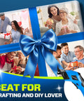 Heavy Duty Cordless Electric Scissors With 12000Rpm High Power Motor For Cutting Cardboard, Fabric, Carpet, Leather And Cloth displayed with festive gifts and happy people.