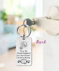 Engraved stainless steel Engineer Gifts Keychain For Software Data Mechanical and Electrical Engineers on door handle