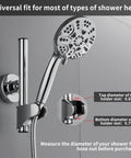 Wall Mounted Shower Head Holder With Adjustable Bracket And Strong Suction Cup Relocatable Shower Wand Mount For Bathroom Fits Universal Showerheads Easy Install Chrome Finish