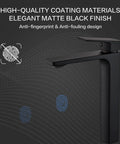 Tall Vessel Sink Faucet For Bathroom Vanity Single Hole Solid Brass Mixer 1.2 GPM Lead Free Durable Ceramic Cartridge Rust Resistant Finish RV