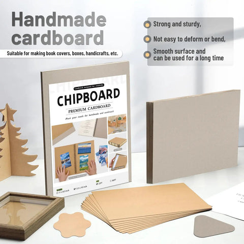 Heavy Duty Chipboard Sheets Pack 10 Sheets 8.5 X 11 Inches 22Pt Book Board For Bookbinding And Crafts Durable Kraft Board display