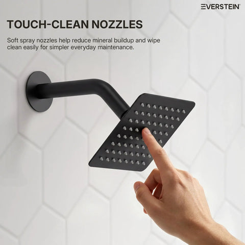 EVERSTEIN Shower System with Handheld Spray, 10" High-Pressure Rainfall Shower Faucet Set, wall-mounted touch-clean shower head.