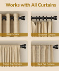 Beefy Black Curtain Rod Set 2 Pack Adjustable 32 To 84 Inches Heavy Duty One Inch Rod With Easy Installation And Wall Brackets Modern Window Treatments