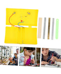 Boost Your Lab Game With This Top Shelf Conductivity Experiment Kit For High School Physics Classes featuring yellow electrical components and tools.