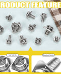 240 Piece Terminal Block Screw Set In 12 Sizes With Nickel Plated Carbon Steel And Square Washers M3 To M5 Dryer Terminal Screws For Quick Wire Fixes And DIY Wiring Projects shown with assorted screws