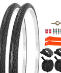 Set Of 2 24x1 3/8 Wheelchair Tires And Tubes For 21 Inch Rims Puncture Resistant Folding Street Bike Tire Sets 37-540