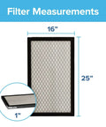 HVAC Air Filter 16x25x1 MERV 14 MPR 2800 Pleated 3 Month Filter Pack of 2 White Ultrafine Particle Reduction size specifications