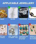 Image showing applicable jewelry for Top Tier Jewelry Steam Cleaner With Foot Pedal And Heavy Duty Stainless Steel Tank.