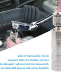 Thin Walled Magnetic Spark Plug Socket Set With Rotating 12 Point 13 16 Inch Size Three Eighth Inch Drive Universal Joint Swivel Tool