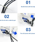 Step-by-step use of Heavy Duty Stainless Zip Tie Gun Kit With 100 Self Locking Cable Ties for Outdoor, Automotive and Industrial Projects.