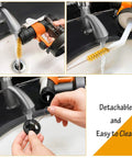 Cleaning a Professional Grade Hvlp Electric Spray Paint Gun With Massive 1200Ml Cup under tap, showing detachable parts.