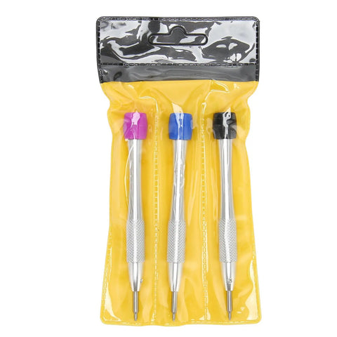 Pro Grade Watch Movement Screwdriver Set for precise rotor and oscillating weight work on 3235 movements, 3 color-coded tools.