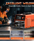 MIG Welder 110V Full Kit With 135A Synergy Flux Core Gasless MIG Lift TIG And ARC Auto Wire Feed Compact LED Display